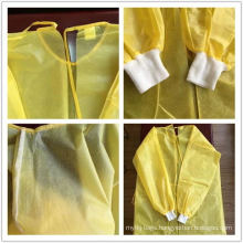 Yellow Isolation Gown with CE certificate PP+PE laminated